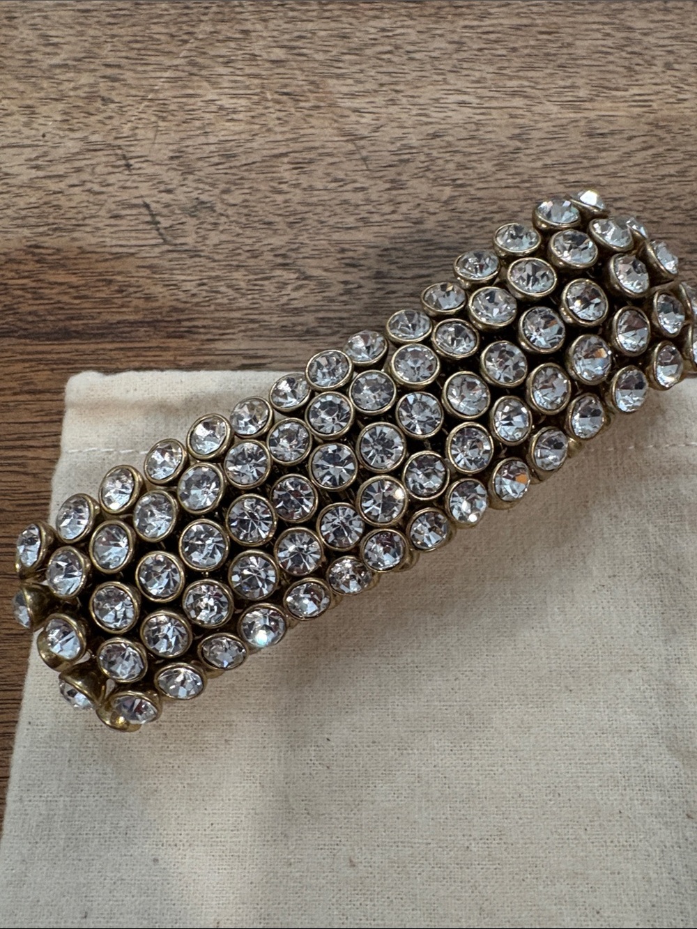 J. Crew Gold Rhinestone Bracelet Set - Picture 2 of 4
